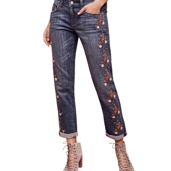 Pilcro and the Letterpress Denim - Pilcro and The Letterpress Hyphen Jeans 28 Floral Embroidered Beaded